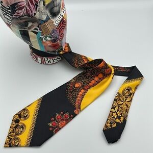Vintage Gianni Versace Versus Colourful Baroque Print Silk Men's Neck Tie